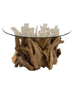  Driftwood Glass Top Cocktail Table