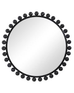 Cyra Black Round Mirror