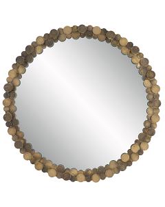  Dinar Round Aged Gold Mirror