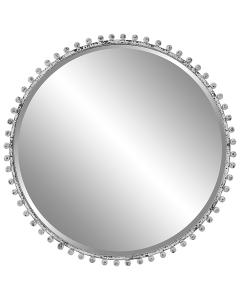  Taza Aged White Round Mirror