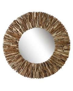  Teak Branch Natural Round Mirror