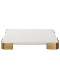 Elevated Tray/Plateau - White Marble Small