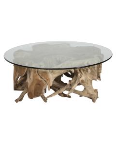 Center Root Coffee Table - Round 117cm Glass 