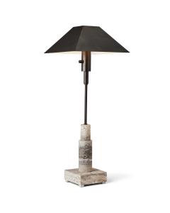 Telescope Buffet Lamp - Gray Travertine/Bronze