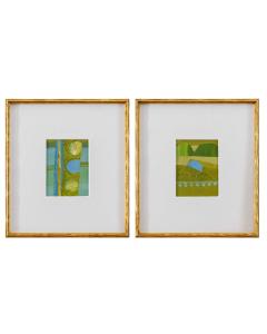 Petite Bijoux Framed Canvases - Lime, S/2