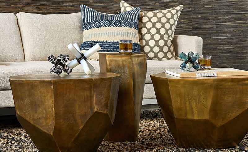 Black Label: Cathenna Accent Tables in Brass